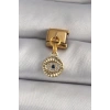 316L Çelik Gold Renk Sallantı Zirkon Taşlı Göz Model Nomination Charm - TJ-BC1193