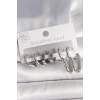 316L Çelik Gümüş Renk Kalp Halka Model Kadın Küpe Seti - TJ-BKP10381