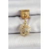 316L Çelik Sallantılı Zirkon Taşlı Ay Ve Güneş Model Gold Renk Nomination Charm - TJ-BC1411