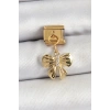 316L Çelik Sallantılı Zirkon Taşlı Fiyonk Model Gold Renk Nomination Charm - TJ-BC1441