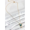 316L Çelik Zirkon Taşlı Gezegen Model Gold Renk Kadın Kolye - TJ-BKO10507