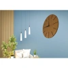 Ahşap Minimal Dekoratif Duvar Saati - 33x33 Cm Açık Kahverengi