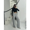 Fitilli şardonlu pantolon gri a4058