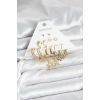 Gold Renk Yıldızlı Set 6 Çift Kadın Küpe Seti - TJ-BKP11320