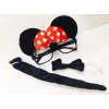 Minnie Mouse Gözlüğü Papyonu Kuyruğu Seti