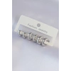 Pirinç Gümüş Renk Oval Bombeli Küpe Seti - TJ-BKP9001