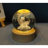 Unicorn Tasarımlı Işıklı Cam Küre Cap 6 Cm Kod 54