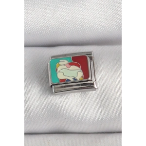 316L Çelik Gümüş Renk Renkli Portre Model Nomination Charm - TJ-BC1387