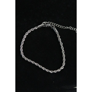 316L Çelik Halat Model Gümüş Renk Erkek Bileklik - TJ-EB3742