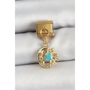 316L Çelik Sallantılı Ay Ve Güneş Model Gold Renk Nomination Charm - TJ-BC1435