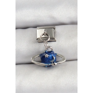 316L Çelik Sallantılı Satürn Model Gümüş Renk Nomination Charm - TJ-BC1470