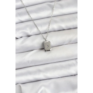 316L Çelik Zincir Gümüş Renk Minimal Kutup Yıldızı Model Kadın Kolye - TJ-BKO10684