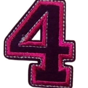 Aplike Ütü İle Yapışan 4  Rakamı  Arma 4x4 Cm