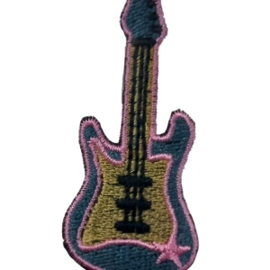 Aplike Ütü İle Yapışan Gitar Pembe Arma 5x3 Cm