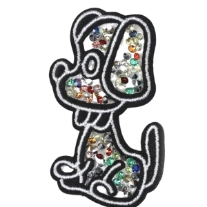 Aplike Ütü İle Yapışan Taşlı Sevimli Köpek Arma 3x5 Cm