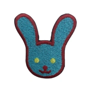 Aplike Ütü İle Yapışan Tavşan Mavi-kırmızı Arma 4x3 Cm
