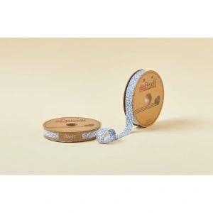 Biye Çiçekli Katlı A01 Mavi 2 Cm 25 Metre %65 Koton %35 Polyester