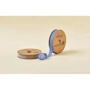 Biye Ekoseli Katlı E08 Lacivert 2 Cm 25 Metre %65 Koton %35 Polyester