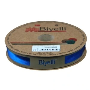 Biye Saten Katlı 061 Petrol Açık 2 Cm 25 Metre %100 Polyester