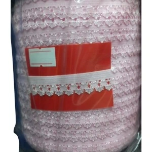 Çamaşır Lastiği Dantelli 1 Cm 75 Metre 1 Top Açık Pembe
