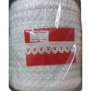 Çamaşır Lastiği Dantelli 1 Cm 75 Metre 1 Top Beyaz 1. Model