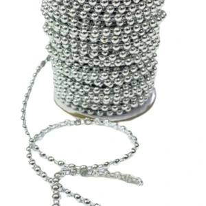 Dikilebilir Sıralı İnci Tekli En 1 Cm Gümüş 10 Metre