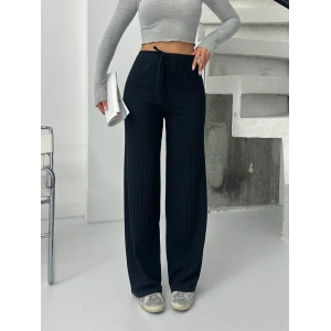 Fitilli şardonlu pantolon siyah a4058