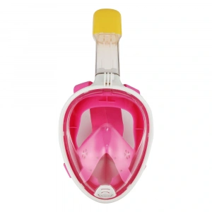 Full Face Şnorkel Dalış Maske Tam Yüz Anti-Sis ve Sızıntı S/M Pembe