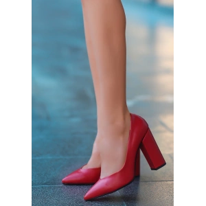 Giort Kırmızı Cilt Topuklu Ayakkabı