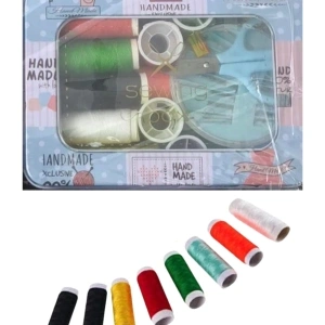 İplik Set Teneke Kutu Kare Plastik Dikiş Seti