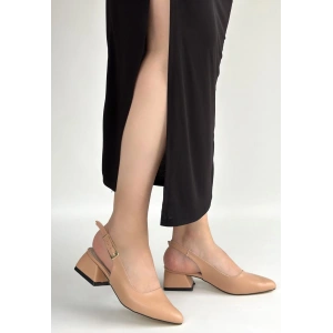 Jonji Nude Cilt Topuklu Kemerli Ayakkabı