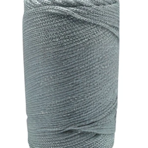 Makrome İpi 3 Mm Polyester Gri Simli