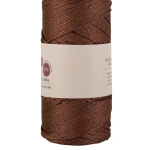 Makrome İpi 3mm  Polyester Kahve Simli