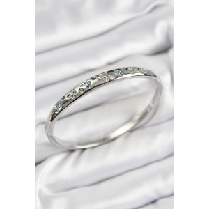 Pirinç Zirkon Taşlı Kelebek Model Gümüş Renk Kadın Kelepçe - TJ-BB7569