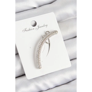 Pirinç Zirkon Taşlı Model Gümüş Renk Sağ Kıkırdak Küpe - TJ-BKP10991