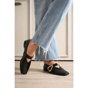 Signa Siyah Cilt Babet Ayakkabı