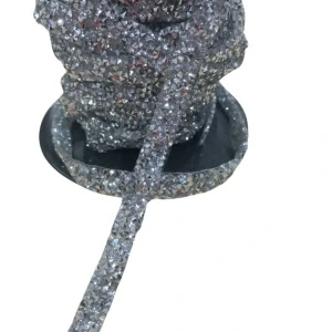 Silikonlu Yapıştırma Taş Şerit 2 Cm Gümüş 10 Metre