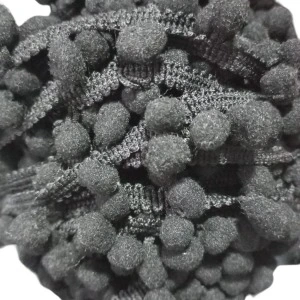 Sıralı Ponpon 1 Metre Siyah