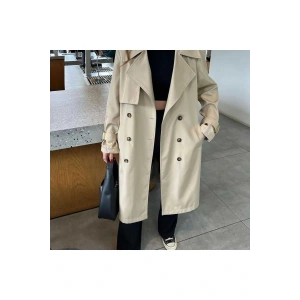 Taş Rengi Astarlı Trençkot