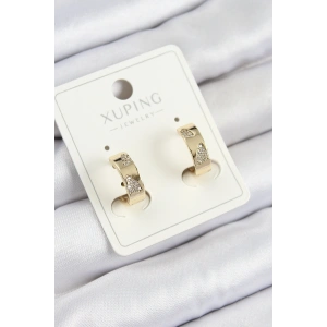 Xuping Zirkon Taşlı Desenli Halka Model Gold Renk Kadın Küpe - TJ-BKP10851