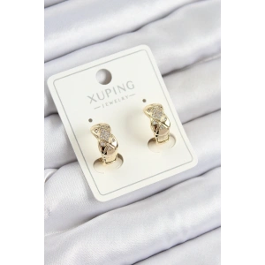 Xuping Zirkon Taşlı Geometrik Desenli Halka Model Gold Renk Kadın Küpe - TJ-BKP10850