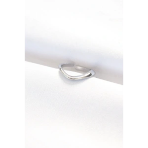 Yassı Silver Renk Ayarlanabilir Yüzük - TJ-BYK3100