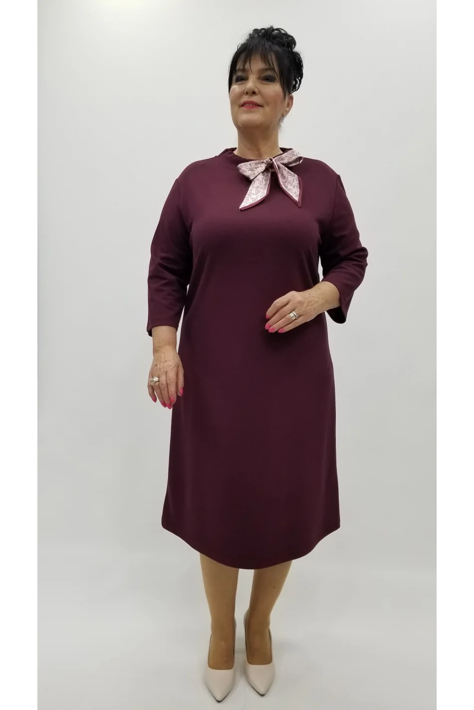 Miraggio Büyük Beden Elbise 4383 BORDO