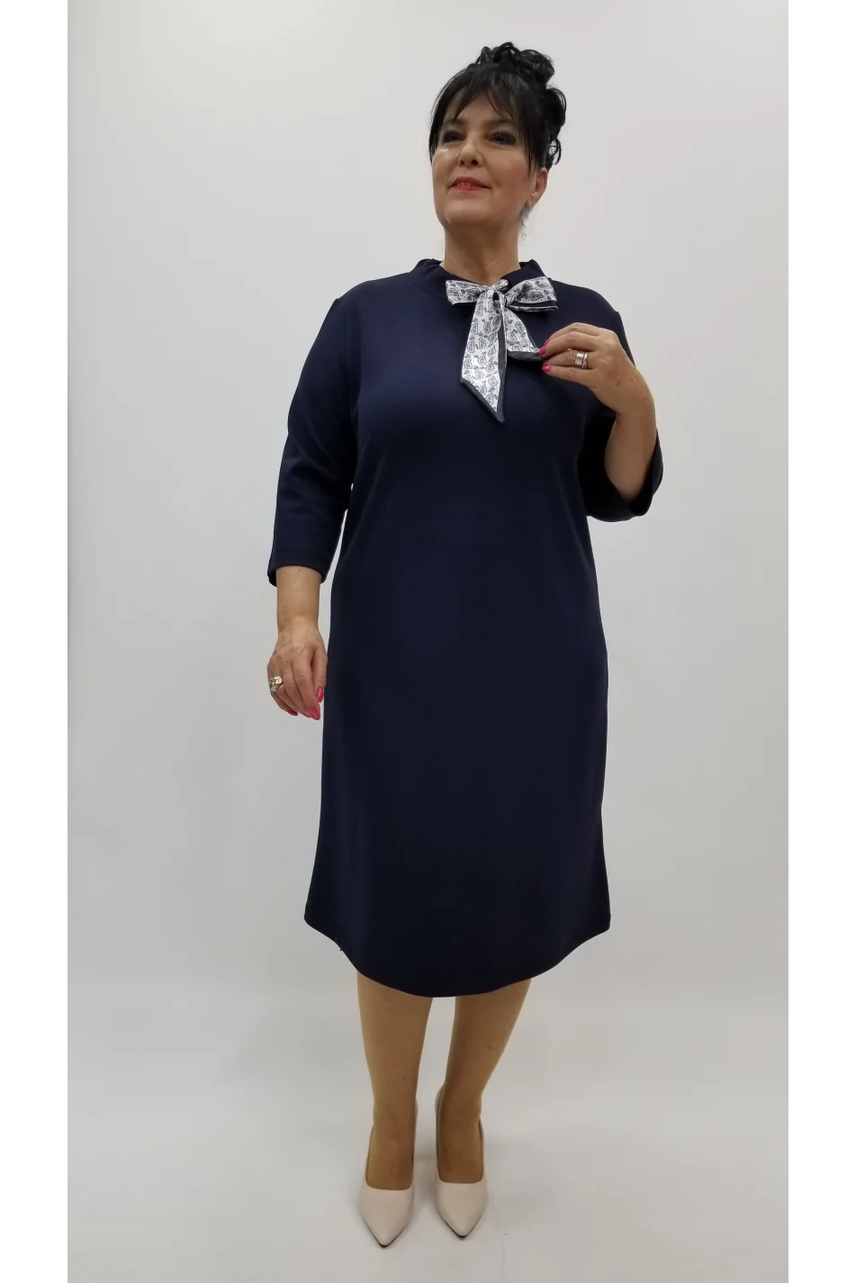 Miraggio Büyük Beden Elbise 4383 LACİVERT