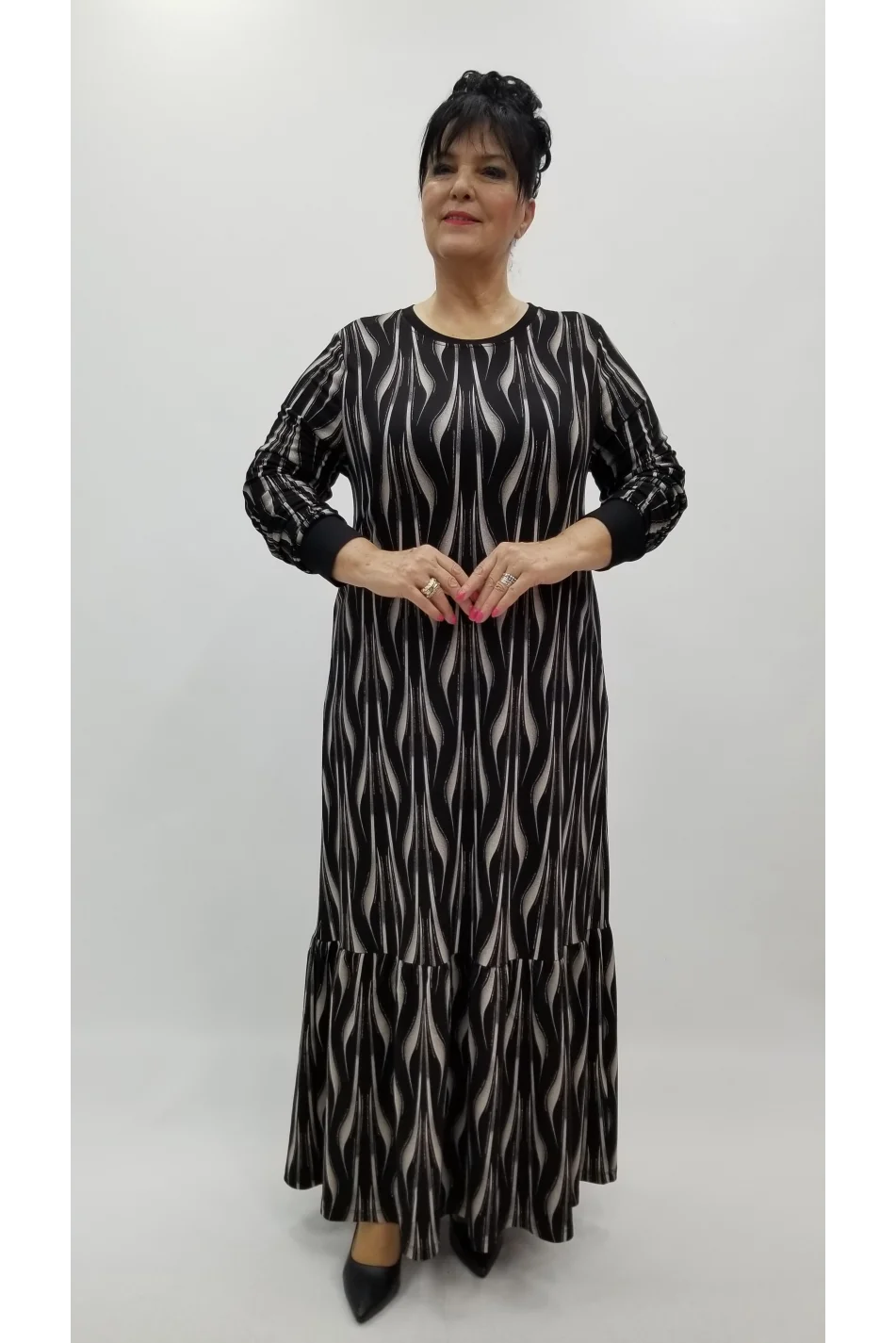 Miraggio Büyük Beden Elbise 4375 SİYAH