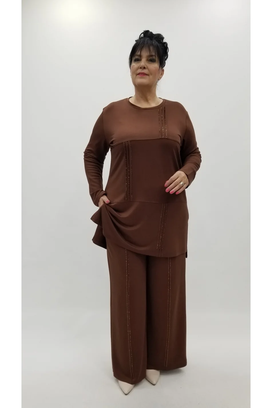 Miraggio Büyük Beden Takım 4323 KAHVE