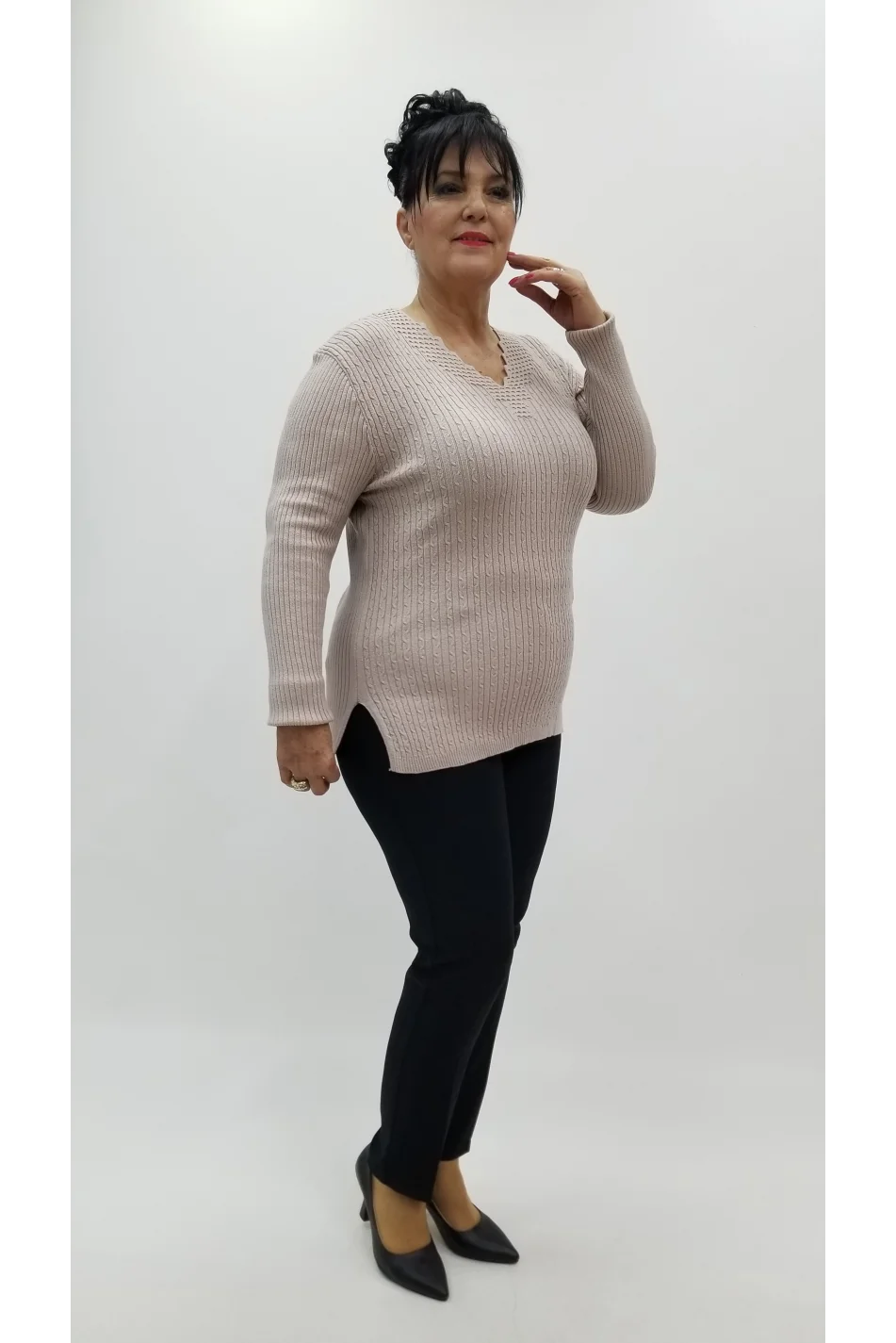 Miraggio Büyük Beden Triko 98326 BEJ