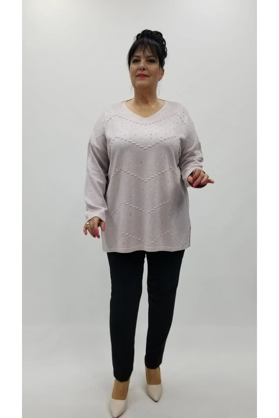 Miraggio Büyük Beden Triko 4183 PUDRA