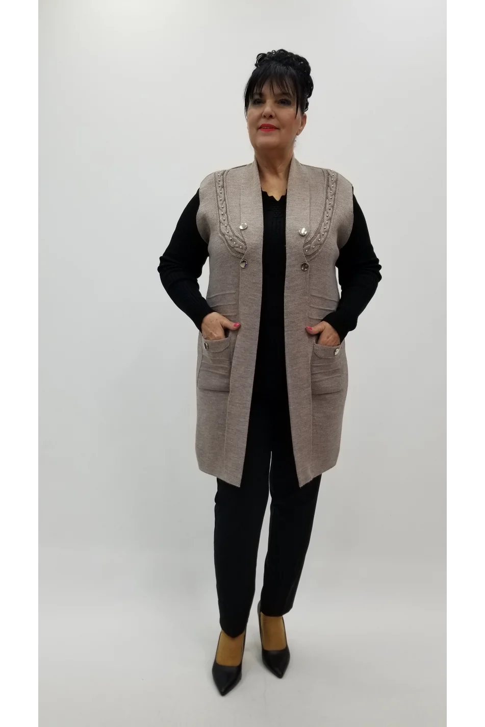 Miraggio Büyük Beden Yelek 4374 A-KAHVE