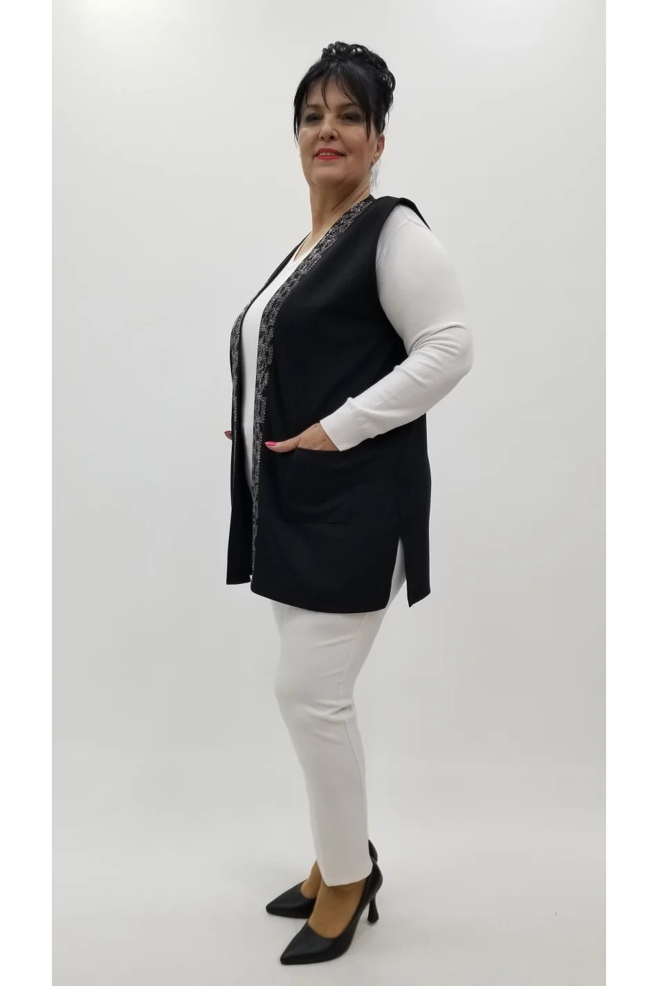 Miraggio Büyük Beden Yelek 4273 SİYAH